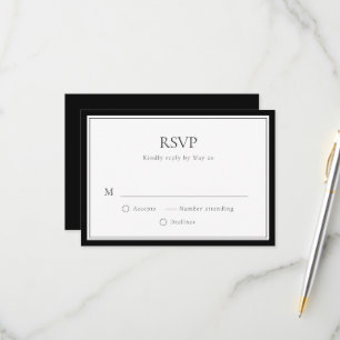 Minimalista simples com placa de resposta RSVP de