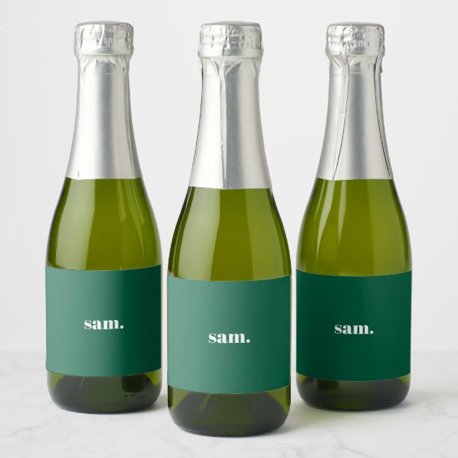 Minimalista texto personalizado negrito verde (Garrafas)