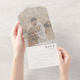 Minimalista Tudo Em Um Convite De Casamento RSVP