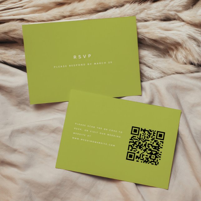 Minimalistic Bright Green Wedding RSVP QR Code (Criador carregado)