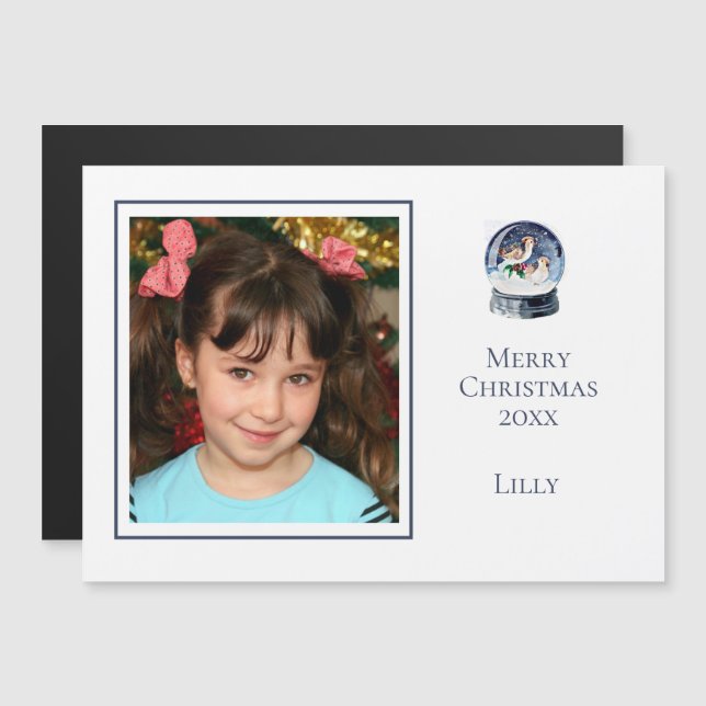Mínimo Bonito Foto do Globo de Neve de Natal (Frente/Verso)