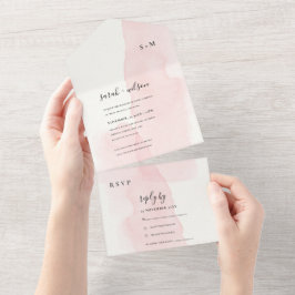 MÍNIMO BWATERCOLOR BLUSH PINK MONOGRAMA CASAMENTO