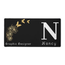 Mínimo de borboleta de ouro branco preto