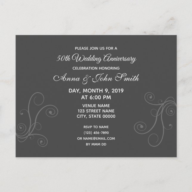 Mínimo de convite de aniversário personalizável (Frente)