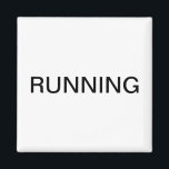 Mínimo de íman branco da máquina de lavar louça<br><div class="desc">Um imã mínimo da cozinha da máquina de lavar louça "correndo" com um simples pano de fundo branco,  ajudando você com a organização da cozinha. Personalize com o seu texto.</div>