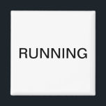 Mínimo de íman branco da máquina de lavar louça<br><div class="desc">Um imã mínimo da cozinha da máquina de lavar louça "correndo" com um simples pano de fundo branco,  ajudando você com a organização da cozinha. Personalize com o seu texto.</div>