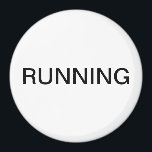 Mínimo de íman branco da máquina de lavar louça<br><div class="desc">Um imã mínimo da cozinha da máquina de lavar louça "correndo" com um simples pano de fundo branco,  ajudando você com a organização da cozinha. Personalize com o seu texto.</div>