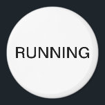 Mínimo de íman branco da máquina de lavar louça<br><div class="desc">Um imã mínimo da cozinha da máquina de lavar louça "correndo" com um simples pano de fundo branco,  ajudando você com a organização da cozinha. Personalize com o seu texto.</div>