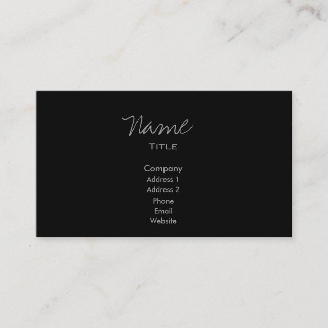 Mínimo de Tendência de Cartões de visitas Pretos (Frente)