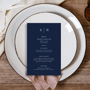 Mínimo e Chic   Marinho escuro Menu Casamento Azul
