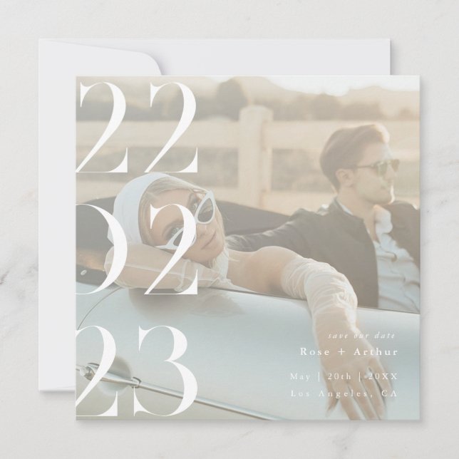 Mínimo e preto-e-branco Salve a data (Frente)