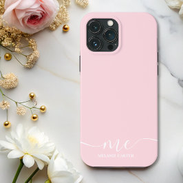 Mínimo Feminina Elegante Rosa-Rosa-Chic Monograma