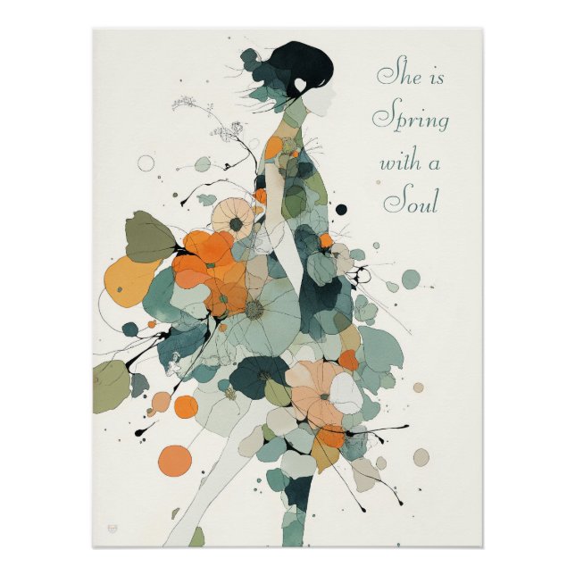 Mínimo Floral Wall Art Impressão 1 (Frente)