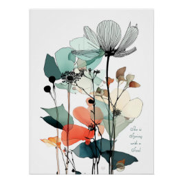 Mínimo Floral Wall Art Impressão 2