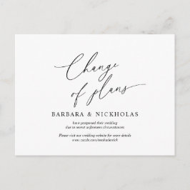 Mínimo moderno, convite de casamento reprogramado