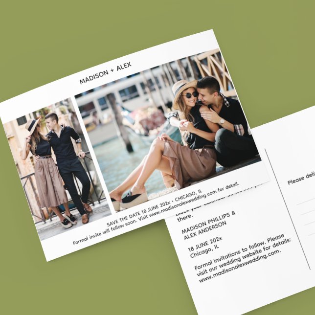 Mínimo moderno de 2 fotos Salve o cartão postal de (Criador carregado)