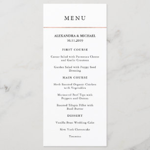 Mínimo Moderno   Faux Rosa Dourado Border Menu