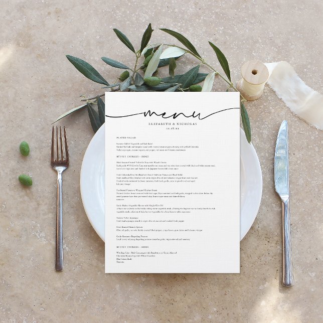 Mínimo Moderno | Menu Casamento (Criador carregado)