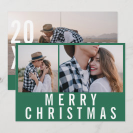 Mínimo moderno Natal branco verde-multifoto