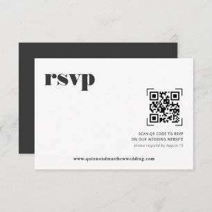 Mínimo Moderno RSVP de Casamento de Código QR