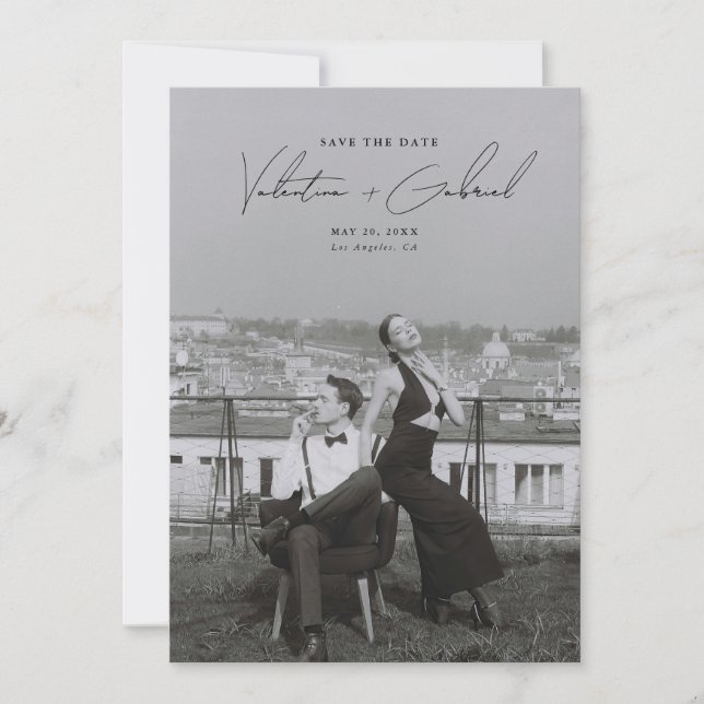 Mínimo Moderno Salvar o Convite de Data (Frente)