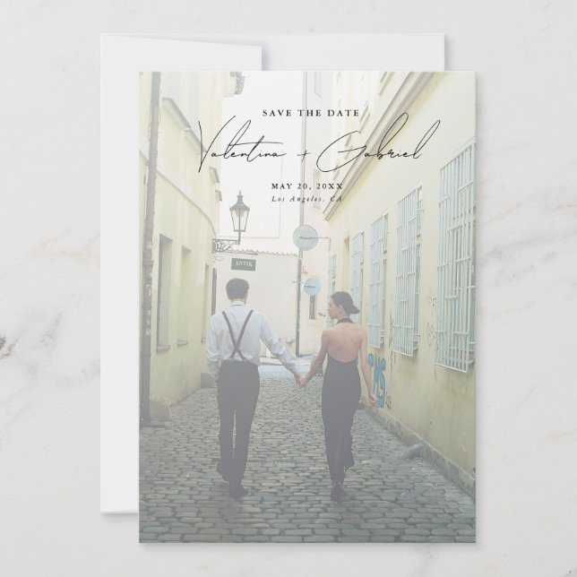 Mínimo Moderno Salvar o Convite de Data (Frente)