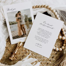 Mínimo Obrigado Cartão de Anúncio de Foto de Casam