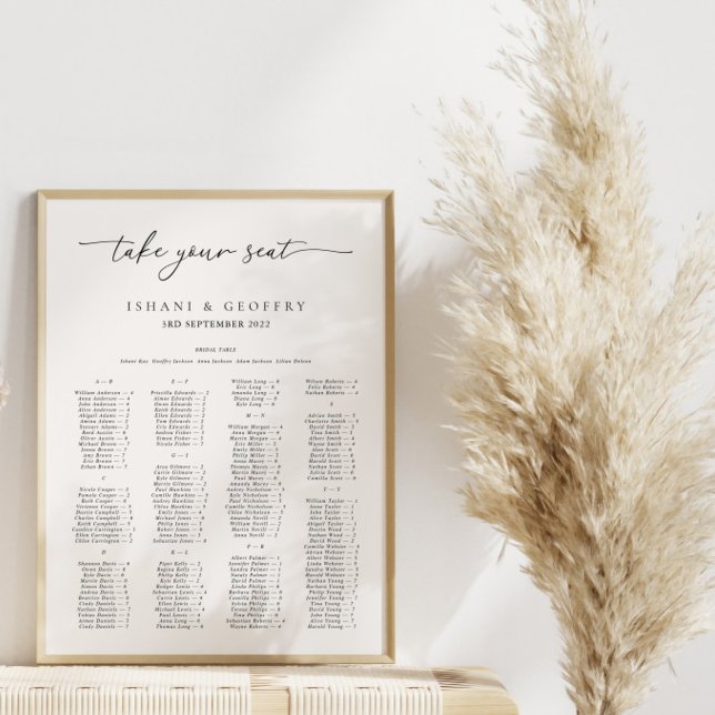 Mínimo Poster de Gráfico de Assentos Preto e Branc (Criador carregado)