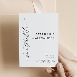 Mínimo preto e branco Salve o cartão de data