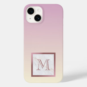 Mínimo Rosa Dourado Monograma Mármaco Roxo