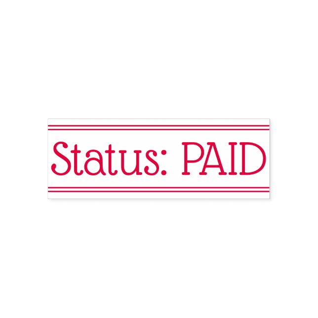 Mínimo "Status: PAGO" Carimbo de Borracha (Design)