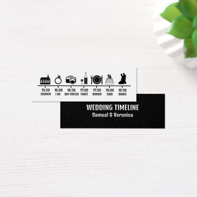 Miniplaca Timeline de Casamento de Ícone Minimalis (Mesa)