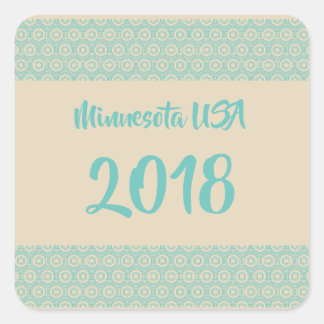 Minnesota EUA 2018 adesivo quadrado