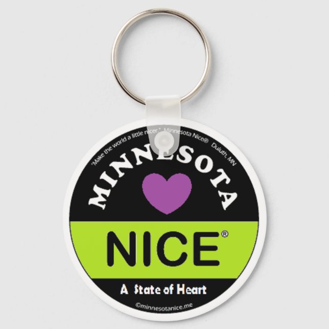 "Minnesota Nice - a State of Heart" Chaveiro (Frente)
