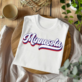 Minnesota Red White e Blue Vintage Script T-Shirt