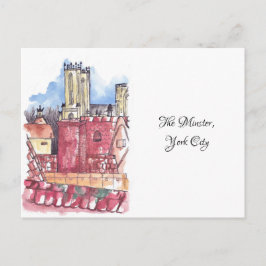 Minster, cartão postal de cor d'água de York