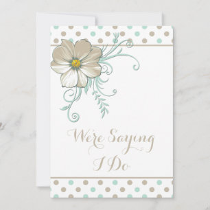 MINT BISQUE DOTS STRIPES Convite de casamento