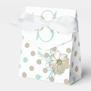 MINT BISQUE DOTS STRIPES Monogramas Caixa de Favor