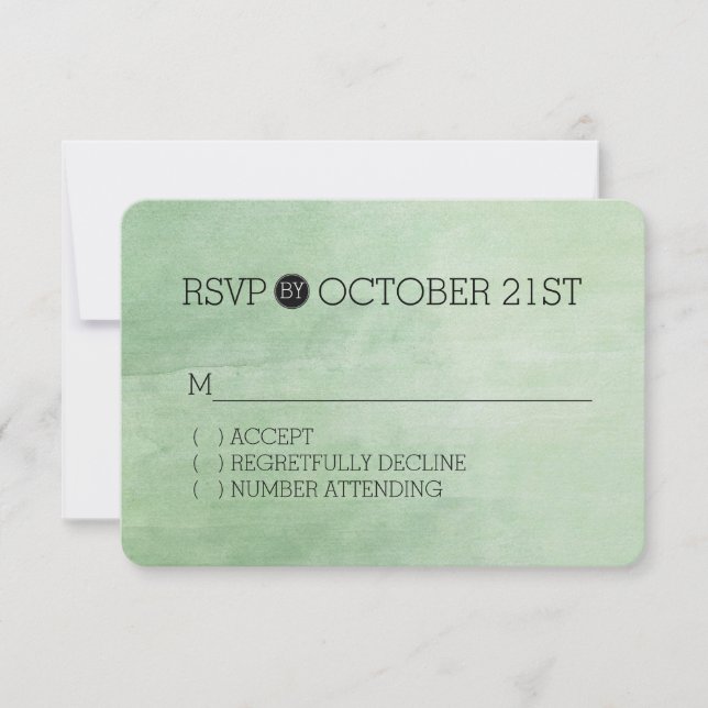 Mint Breeze Watercolor RSVP (Frente)