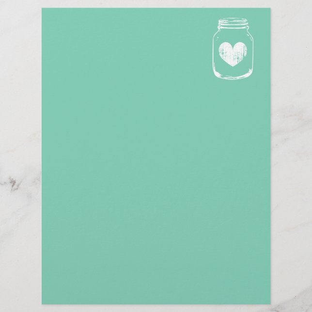 Mint country chic mason jar papelaria (Frente)