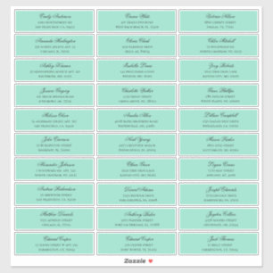 Mint endereço de nomes de convidados. Etiquetas de