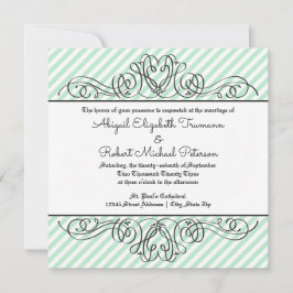 Mint Formal Floral Flourish - Convite De Casamento