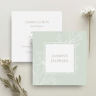 Mint Green   Etiqueta Floral Chic