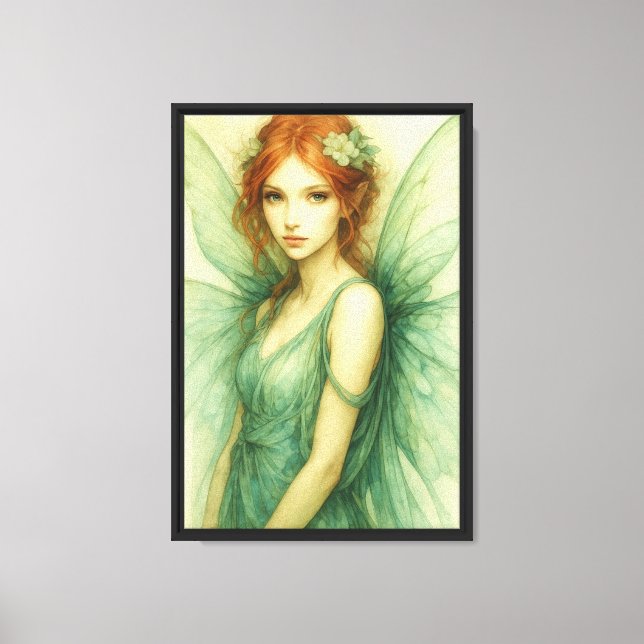 Mint Green Fairy Wall Art Canvas para Boho Decor (Frente)