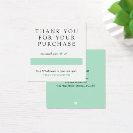 Mint Green Heart Obrigado Por Ordem