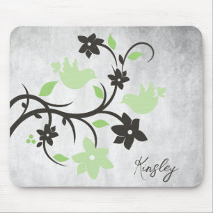 Mint Green Lovebird Personalizado Mouse Pad