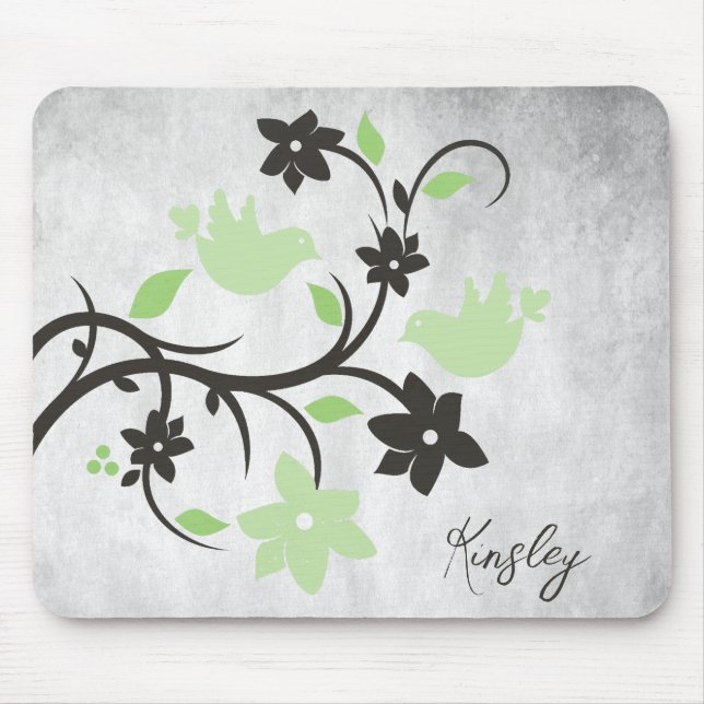 Mint Green Lovebird Personalizado Mouse Pad (Frente)