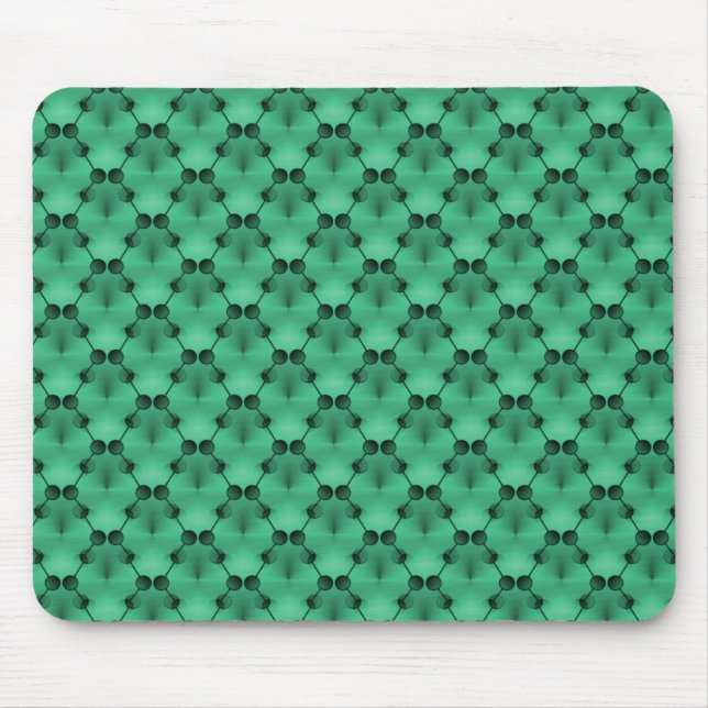 Mint Green Retro Funk Circles Mousepad (Frente)