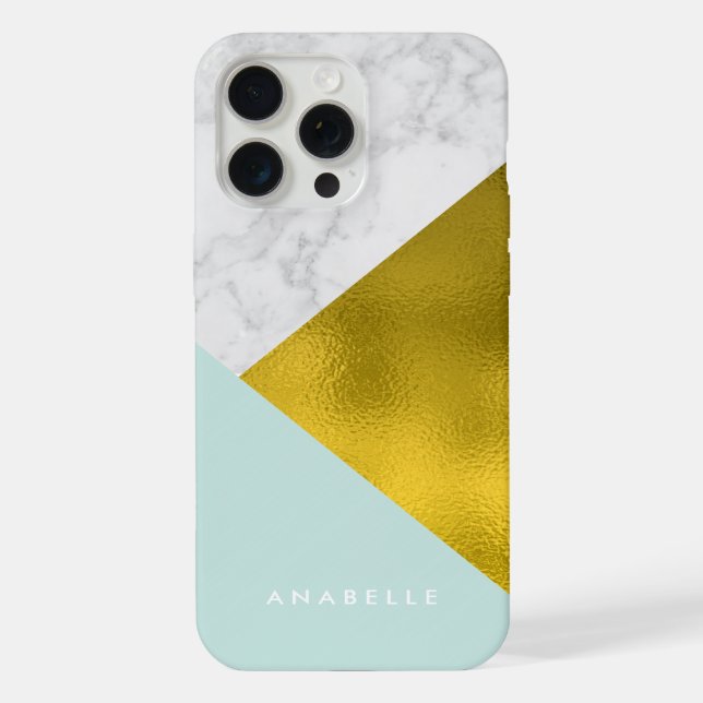 Mint Marble Pattern e Faux Gold Foil (Verso)