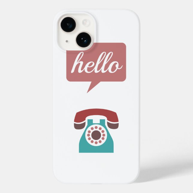 Mint Marsala Retro Telephone Hello (Verso)